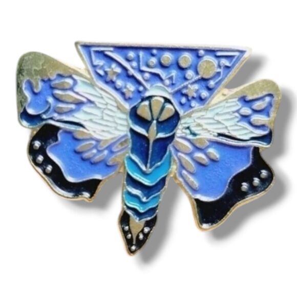 Moth Enamel Pin Brooch Mystical magical Nature Moth lover Fashion pin butterfly - Picture 1 of 11